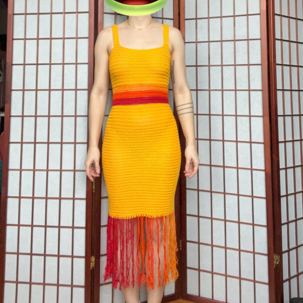 Handmade Beach Crochet Midi Dress
